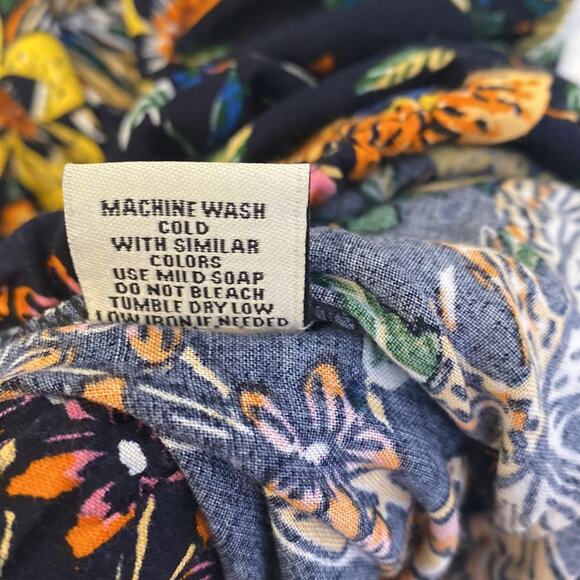 Miss Selfie Wide Leg Floral Casual Boho Stretchy Pants Rayon EUC Sz XL Rayon - Picture 7 of 13